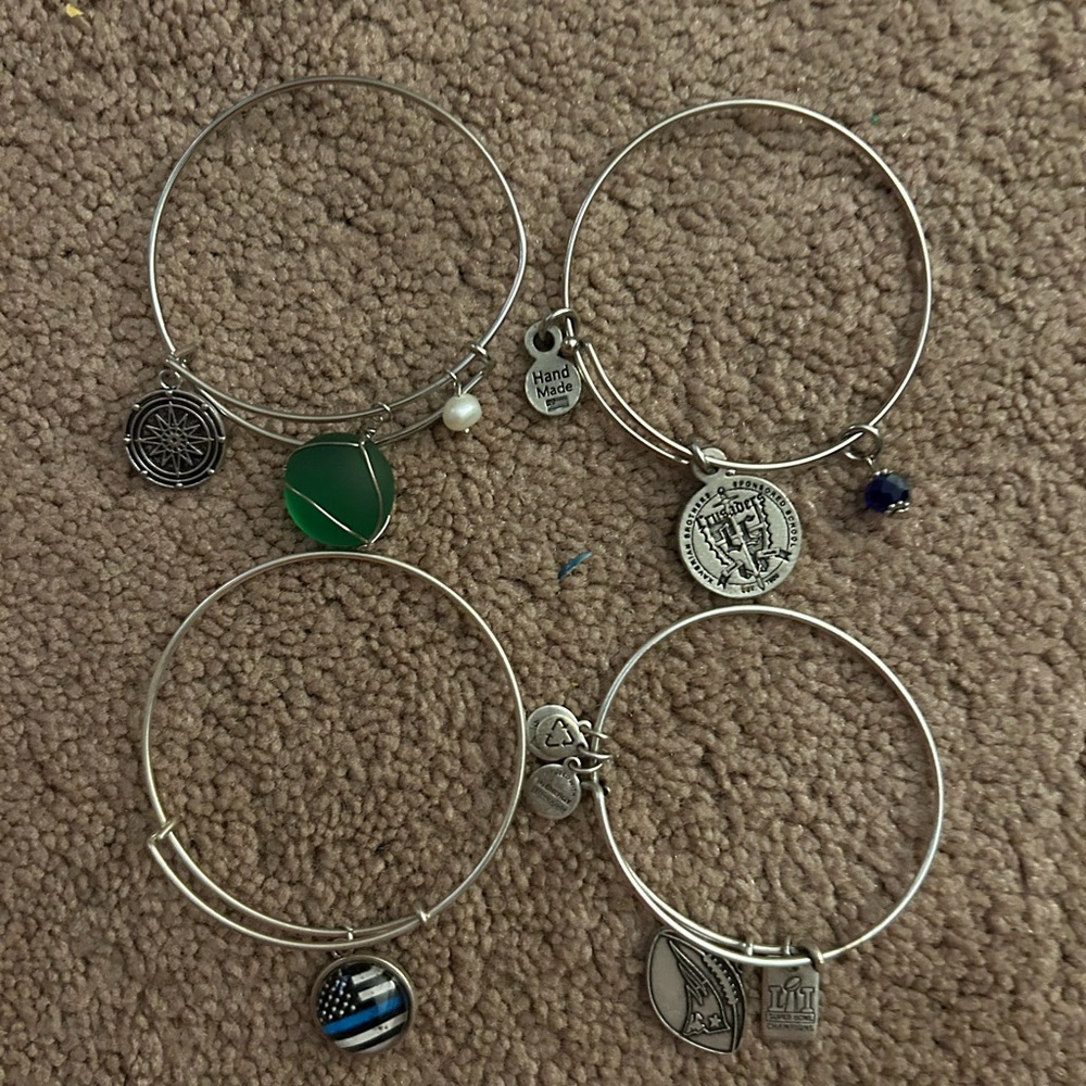 Alex and Ani Silver Charm Bracelets Set